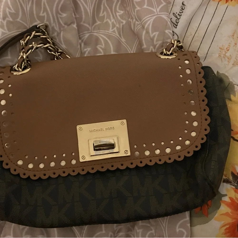 Michael Kors Brown and Black Shoulder Bag - Picture 1 of 16
